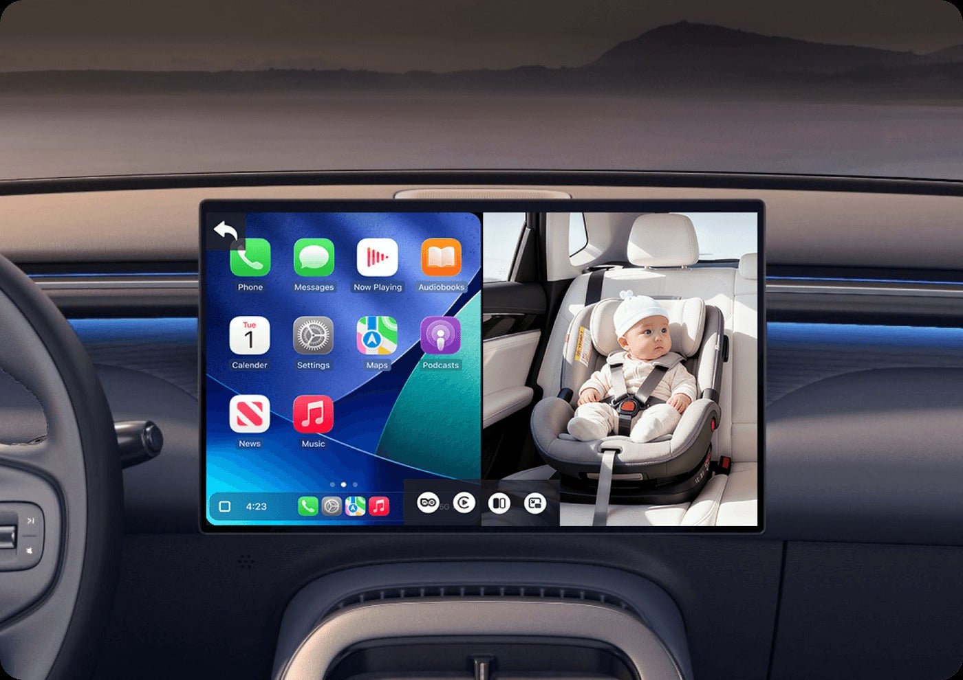 كاميرا السيارة لمراقبة الأطفال